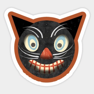 Vintage German Halloween Cat Sticker